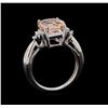 Image 4 : 3.66 ctw Morganite and Diamond Ring - 14KT White Gold