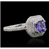 Image 2 : 18KT White Gold 1.44 ctw Tanzanite and Diamond Ring