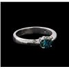 Image 1 : 1.01 ctw Blue Diamond Ring - 18KT White Gold