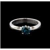 Image 2 : 1.01 ctw Blue Diamond Ring - 18KT White Gold
