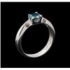 Image 4 : 1.01 ctw Blue Diamond Ring - 18KT White Gold