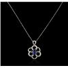 Image 2 : 14KT White Gold 2.50 ctw Tanzanite and Diamond Pendant With Chain