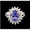 Image 2 : 14KT White Gold 2.95 ctw Tanzanite and Diamond Ring