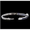 Image 3 : 4.00 ctw Blue Sapphire and Diamond Bracelet - 18KT White Gold