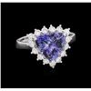 Image 1 : 3.35 ctw Tanzanite and Diamond Ring - 14KT White Gold