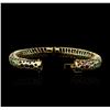 Image 3 : 14KT Yellow Gold 12.60 ctw Multi Gemstone Bangle Bracelet