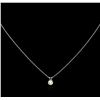 Image 2 : 0.65 ctw Diamond Pendant With Chain - 14KT White Gold