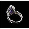 Image 3 : 3.00 ctw Tanzanite and Diamond Ring - 14KT White Gold