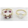 Image 6 : 3.00 ctw Diamond and Ruby Ring Set - 18KT Yellow Gold