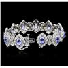 Image 3 : 14KT White Gold 7.92 ctw Tanzanite and Diamond Bracelet