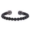 Image 2 : Cozmo Sterling Silver Black Crystal Skull Cuff Bracelet