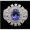 Image 2 : 14KT White Gold 1.95 ctw Tanzanite and Diamond Ring
