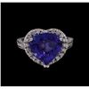 Image 2 : 14KT White Gold 5.91 ctw Tanzanite and Diamond Ring