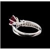 Image 3 : 1.37 ctw Ruby and Diamond Ring - 18KT White Gold