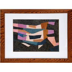 Richard Crist, Geometric Abstract, Mixed Media, Collage Painting