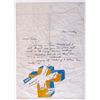 Image 1 : Lawrence Weiner, Paris Letter with Watercolor Drawing