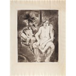 Willy Jaeckel, Im Bordell, Drypoint Etching
