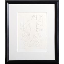 Pablo Picasso, Sculpteur d'un Jeune Homme la Coupe from the Vollard Suite (Bloch 179), Etching