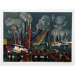Millard Owen Sheets, Fisherman, Lithograph