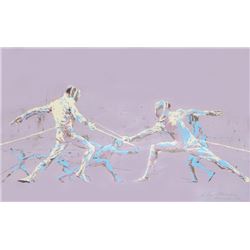 LeRoy Neiman, Fencing at Munich Olympics, Serigraph