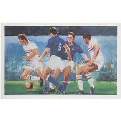 Robert Peak, Soccer from the Visions of Gold Olympics Portfolio, Lithograph