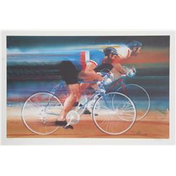 Robert Peak, Bicycling from the Visions of Gold Olympic Portfolio, Lithograph