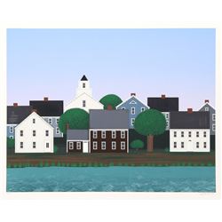 Theodore Jeremenko, Waterside Town I, Silkscreen