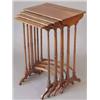 Image 1 : A nest of 19th century inlaid rosewood quartetto tables, on turned tapered legs, fitted curved ba...