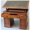 Image 1 : A late Georgian mahogany architects desk with double ratcheted leather lined top, frieze drawer w...