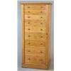 Image 1 : A Victorian golden oak Wellington style chest, with nine graduated drawers fitted knob handles an...