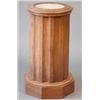Image 1 : A Victorian mahogany concave fluted cylindrical pot cupboard, with white marble top, 1ft.4ins...