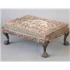Image 1 : A 20th century rectangular footstool, with tapestry seat on cabriole legs with claw and ball feet...