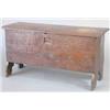 Image 1 : A 17th century oak six plank coffer, with later carving and loose top, 3ft.3ins...