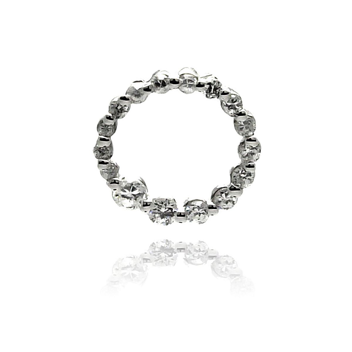 Cycle Sterling Silver Pendant plated in Rhodium main image 1