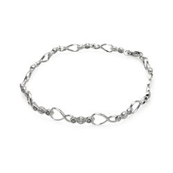 Sterling Silver Rhodium Plated Open Heart Link Bracelet stb00490