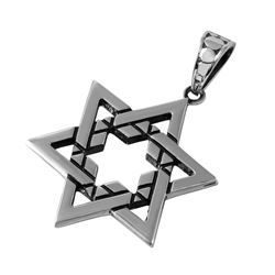 Stainless Steel Polished Star of David Charm Pendant SSP00500