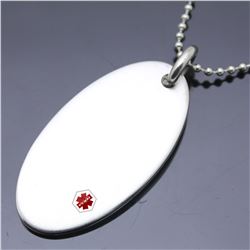 Stainless Steel Oval Medical Charm Pendant SSP00476