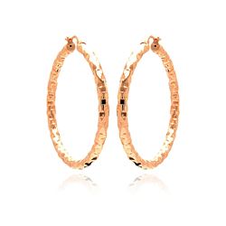 Sterling Silver Rose Gold Plated Hoop Earring ite00021rgp