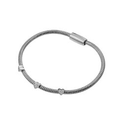 Sterling Silver Rhodium Plated Three Clear CZ Bracelet ECB00025RH