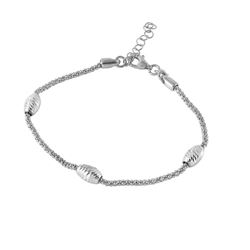 Sterling Silver Rhodium Plated Two Tone Three Black CZ Bracelet ECB00019RH