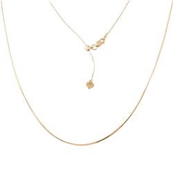 Sterling Silver Gold Plated Adjustable Snake Square Chain With Bead - DIN00027GP