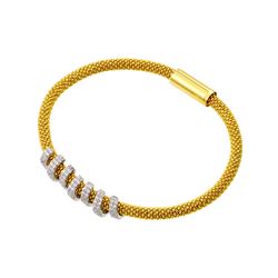Sterling Silver Gold Plated Thin Twirl Bracelet ITB00184GP