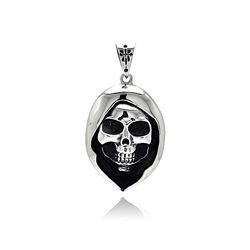 Stainless Steel Hooded Skull Charm Pendant ssp00414