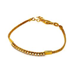 Sterling Silver Gold Plated Clear CZ Italian Bracelet itb00112gp