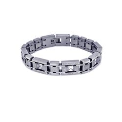 Stainless Steel Seven Square CZ Celtic Design Bracelet ssb00138