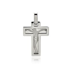 Stainless Steel Cross Jesus Charm Pendant ssp00403