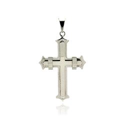 Stainless Steel  Double Cross Charm Pendant ssp00180