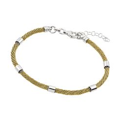Sterling Silver Rhodium & Gold Plated Slim Italian Bracelet GTB0013GP