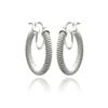 Image 1 : Sterling Silver Rhodium Plated Italian Hoop Earring ite00028rh