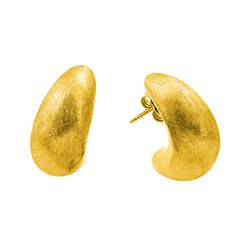 Sterling Silver Gold Plated Crescent Stud Earrings ECE005GP